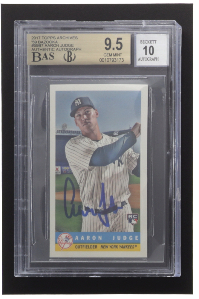 Aaron Judge Signed 2017 Topps Archives '59 Bazooka #59B7 (BGS 9.5) at PristineAuction.com Aaron Judge Signed 2017 Topps Archives '59 Bazooka #59B7 (BGS 9.5) at PristineAuction.com