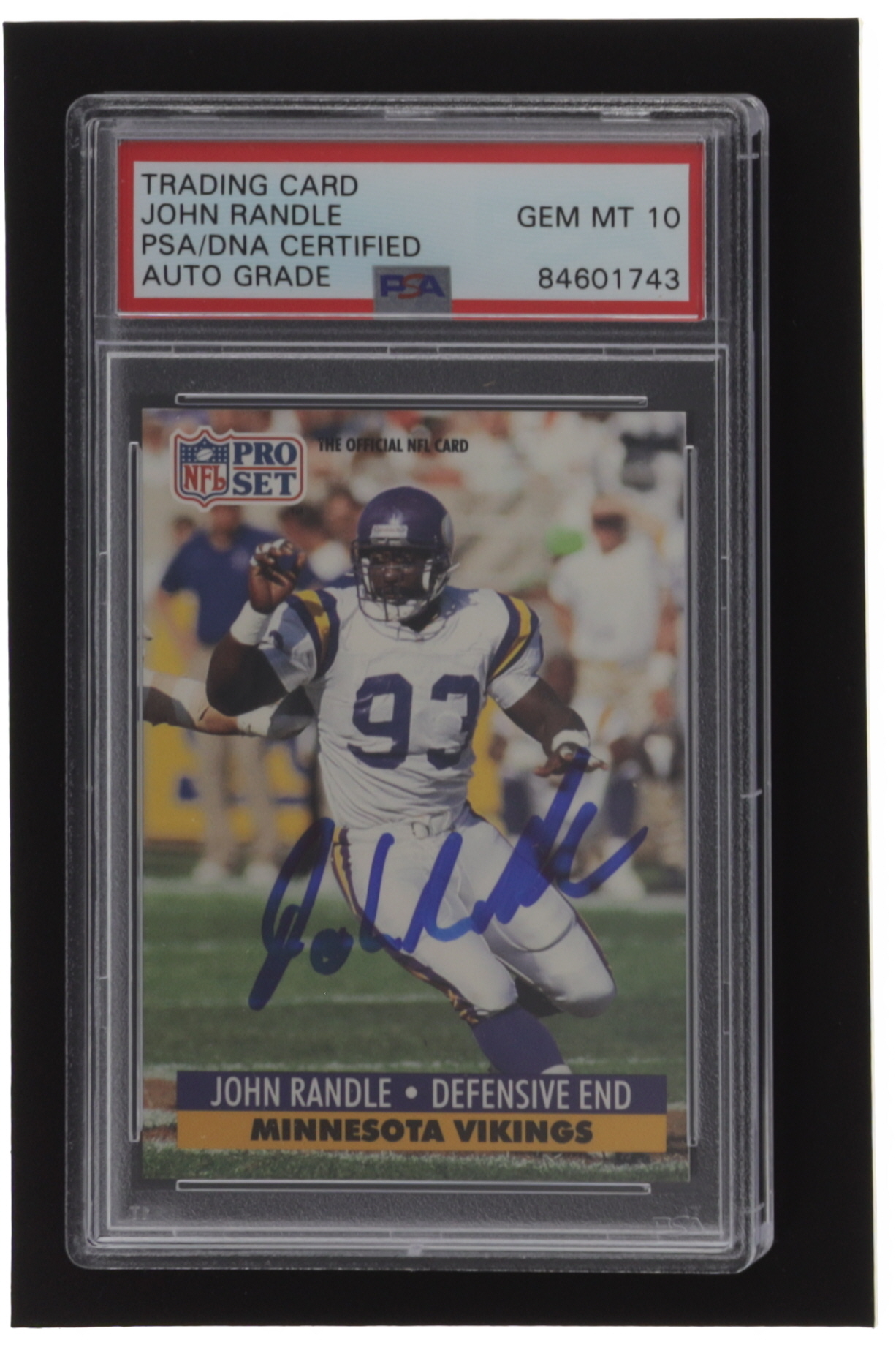 John Randle Signed 1991 Pro Set #835 RC (PSA) at PristineAuction.com John Randle Signed 1991 Pro Set #835 RC (PSA) at PristineAuction.com