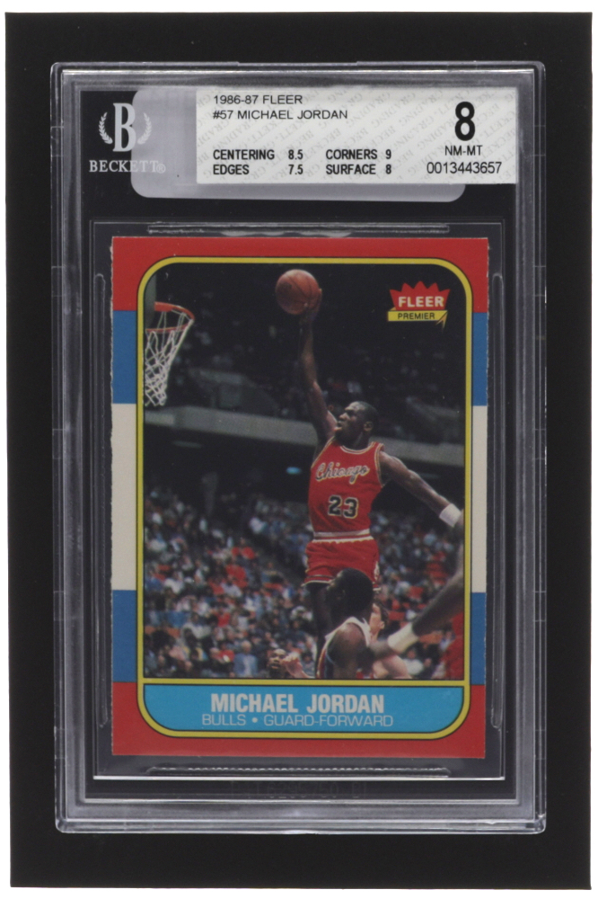 Michael Jordan 1986-87 Fleer #57 RC (BGS 8) at PristineAuction.com Michael Jordan 1986-87 Fleer #57 RC (BGS 8) at PristineAuction.com
