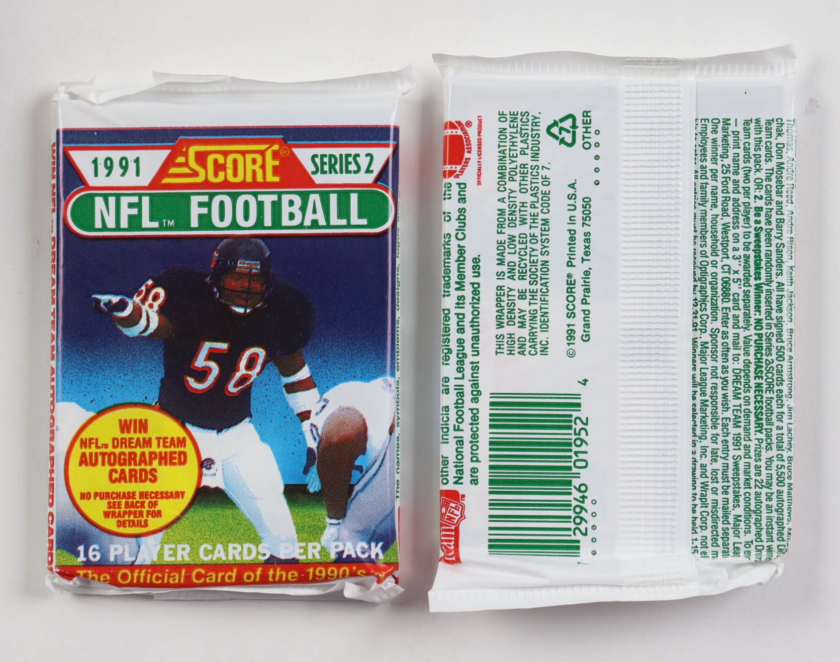 1991 Score Series 2 Football Wax Box with (36) Packs at PristineAuction.com 1991 Score Series 2 Football Wax Box with (36) Packs at PristineAuction.com