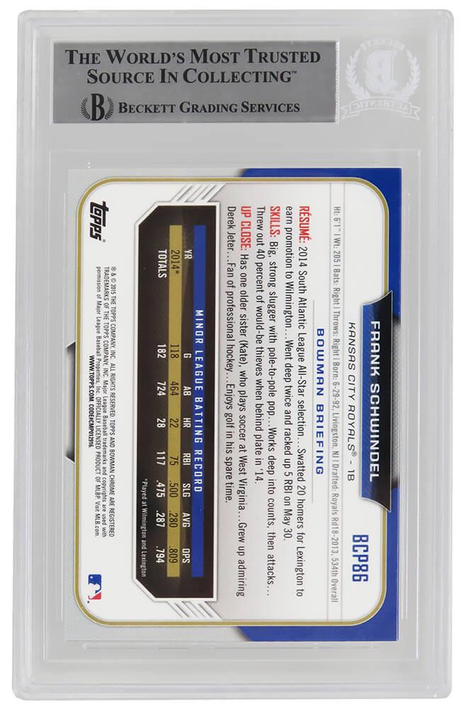 Frank Schwindel Signed 2015 Bowman Chrome Prospects #BCP86 RC (BGS) at PristineAuction.com Frank Schwindel Signed 2015 Bowman Chrome Prospects #BCP86 RC (BGS) at PristineAuction.com
