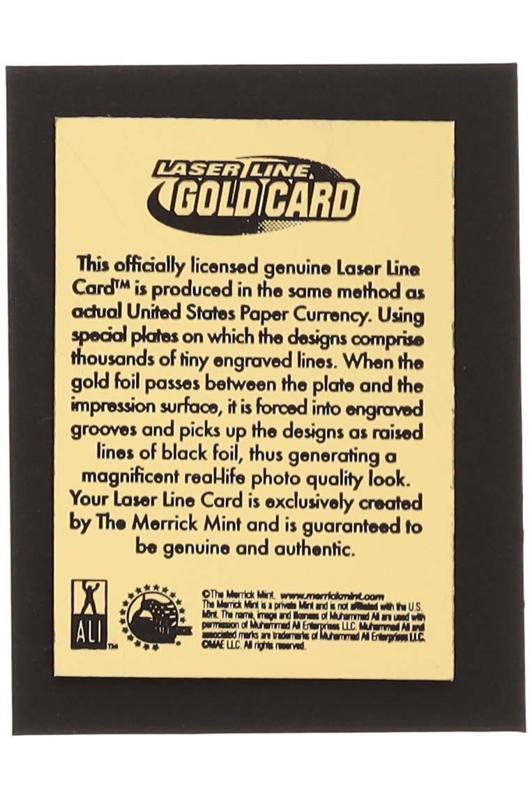 Muhammad Ali "Greatest of All Time" Merrick Mint 23 KT Gold Card at PristineAuction.com Muhammad Ali "Greatest of All Time" Merrick Mint 23 KT Gold Card at PristineAuction.com