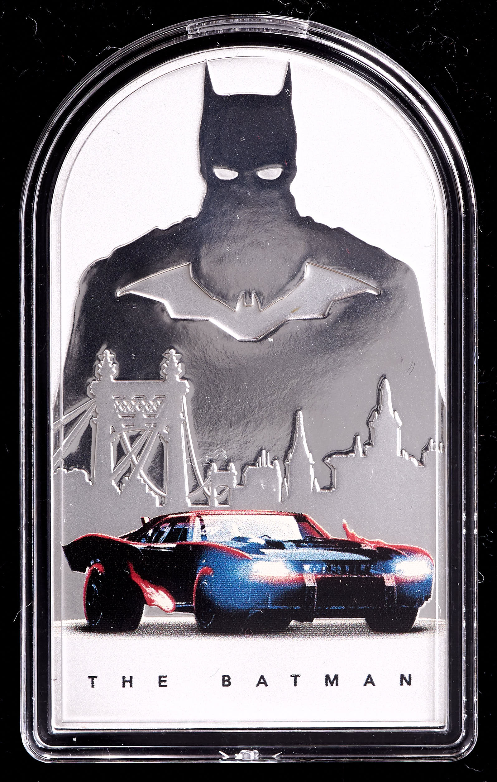 2022 Niue 1 oz .999 Fine Silver The Batman Batmobile: Archway Coin at PristineAuction.com 2022 Niue 1 oz .999 Fine Silver The Batman Batmobile: Archway Coin at PristineAuction.com