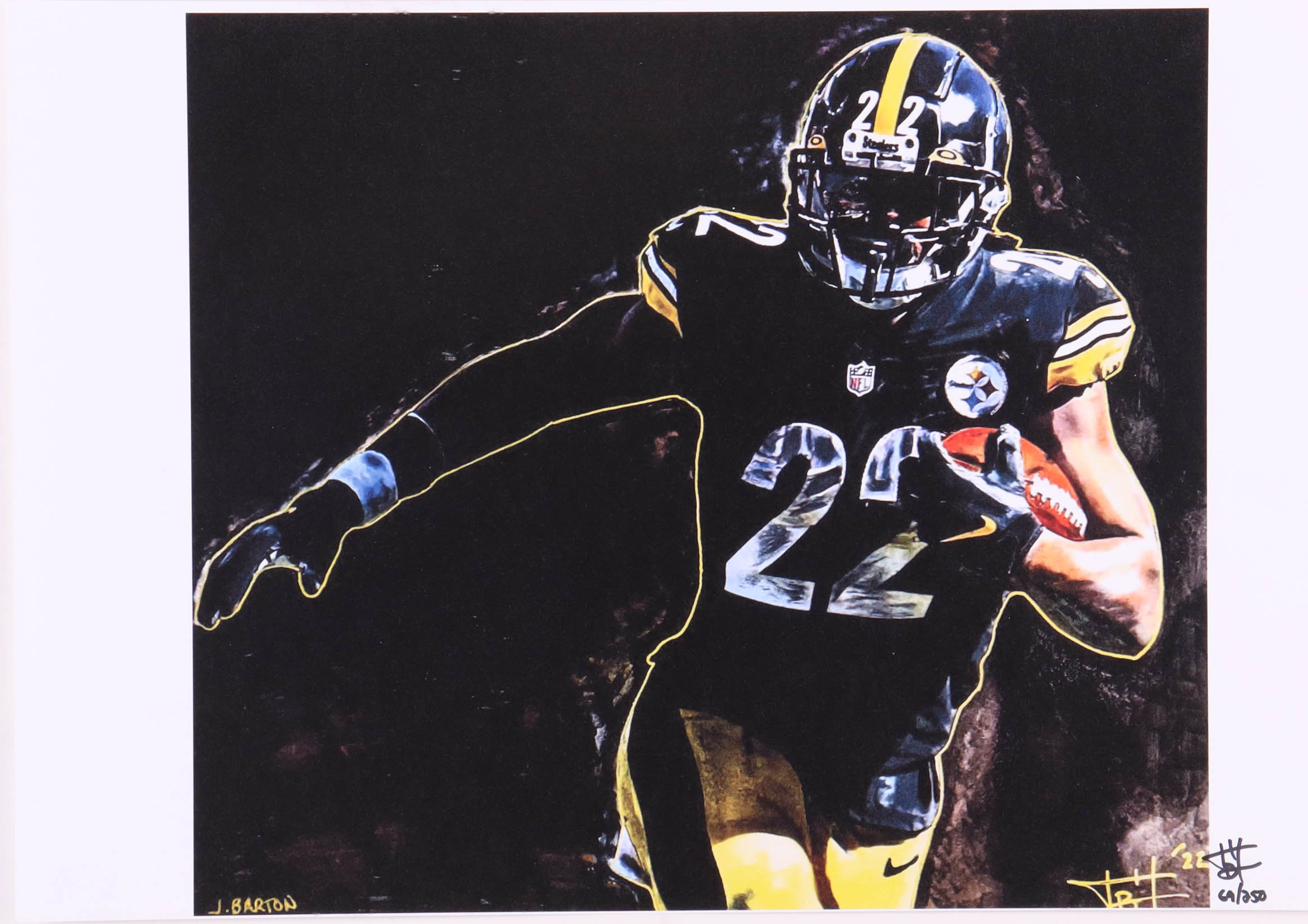 Najee Harris - Steelers - Joshua Barton 12x18 Signed Limited Edition Lithograph #/250 (PA) at PristineAuction.com Najee Harris - Steelers - Joshua Barton 12x18 Signed Limited Edition Lithograph #/250 (PA) at PristineAuction.com