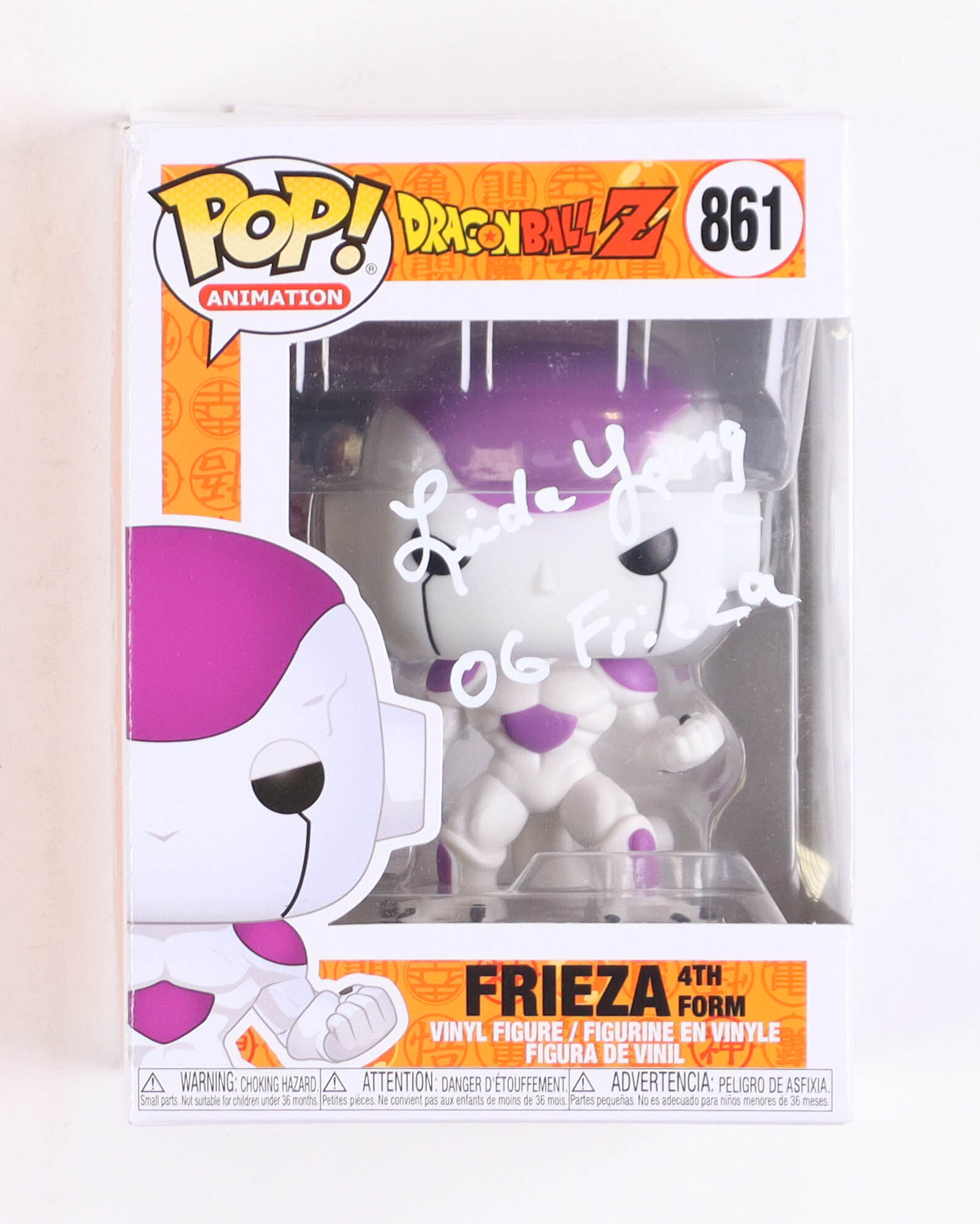 Linda Young Signed "DragonBall Z" #861 Frieza 4th Form Funko Pop! Vinyl Figure Inscribed "OG Frieza" (JSA) at PristineAuction.com Linda Young Signed "DragonBall Z" #861 Frieza 4th Form Funko Pop! Vinyl Figure Inscribed "OG Frieza" (JSA) at PristineAuction.com
