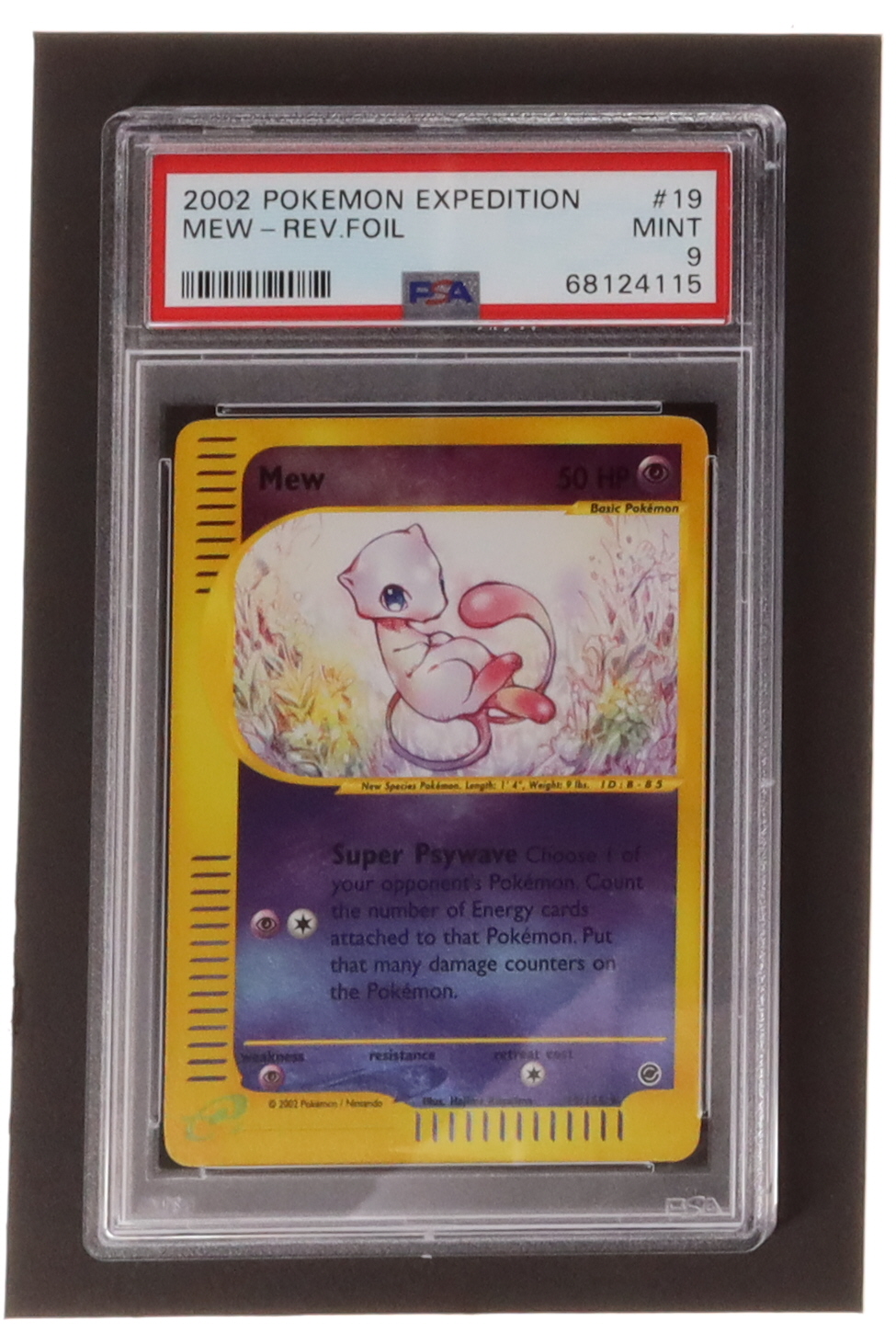 Mew Pokemon 2002 Expedition #9 Reverse Holo (PSA 9) at PristineAuction.com Mew Pokemon 2002 Expedition #9 Reverse Holo (PSA 9) at PristineAuction.com