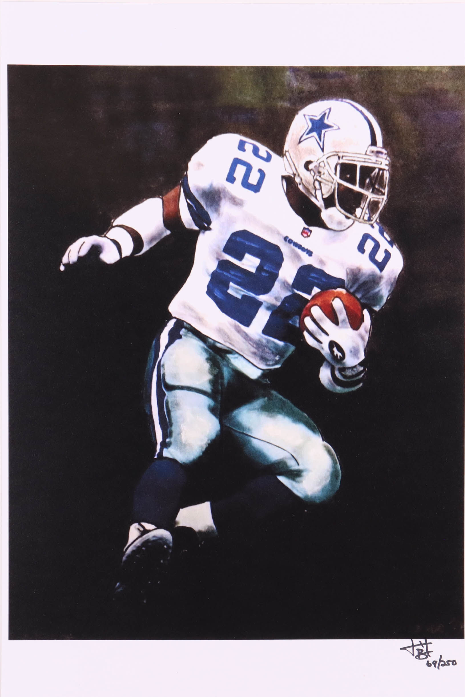 Emmitt Smith - Cowboys - Joshua Barton 12x18 Signed Limited Edition Lithograph #/250 (PA) at PristineAuction.com Emmitt Smith - Cowboys - Joshua Barton 12x18 Signed Limited Edition Lithograph #/250 (PA) at PristineAuction.com