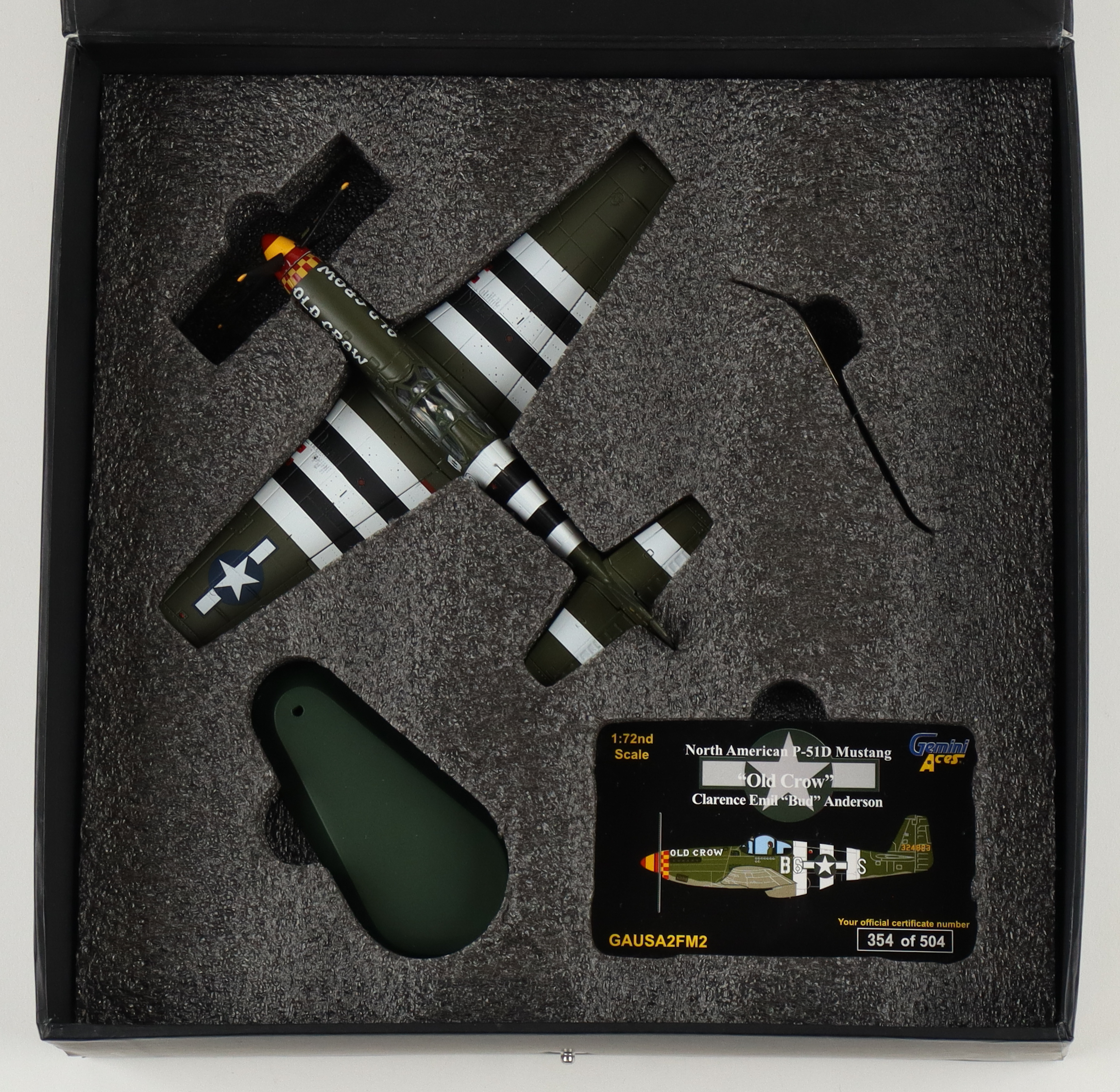 Colonel Bud Anderson Signed "Old Crow" P-51D Mustang 1:72 Scale Die-Cast Plane (Beckett) at PristineAuction.com Colonel Bud Anderson Signed "Old Crow" P-51D Mustang 1:72 Scale Die-Cast Plane (Beckett) at PristineAuction.com