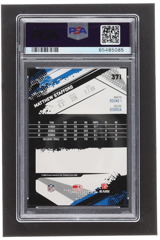 Matthew Stafford Jersey 2009 Score Inscriptions /999 #371