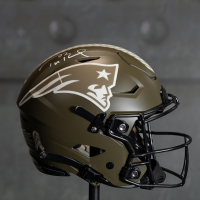 Tom Brady Signed Patriots Full-Size Authentic On-Field Salute To Service Alternate SpeedFlex Helmet (Fanatics) at PristineAuction.com