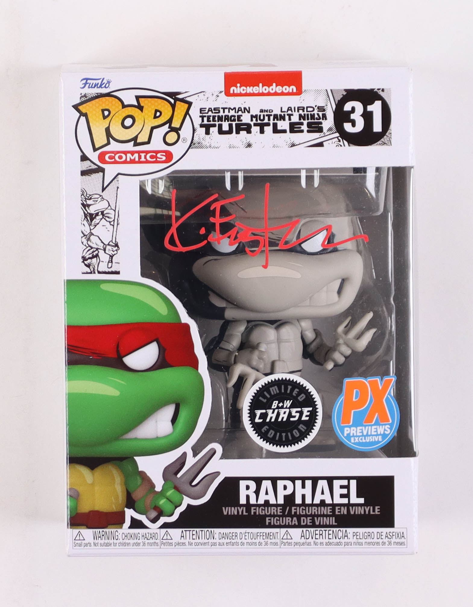 Kevin Eastman Signed Raphael TMNT - PX Previews Exclusive - Chase Version - #31 Funko Pop! Vinyl Figure (PA) at PristineAuction.com Kevin Eastman Signed Raphael TMNT - PX Previews Exclusive - Chase Version - #31 Funko Pop! Vinyl Figure (PA) at PristineAuction.com