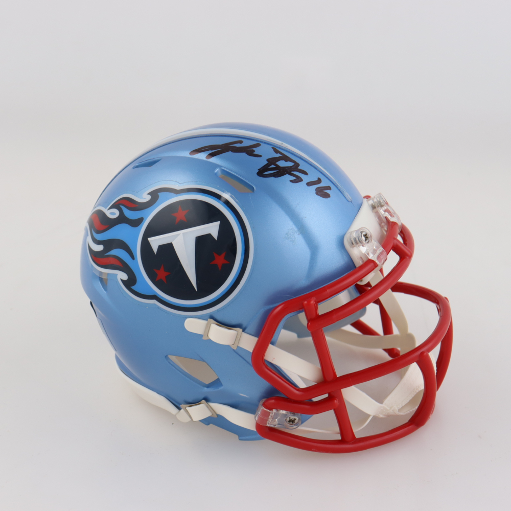 Treylon Burks Signed Titans Flash Alternate Speed Mini Helmet (Beckett