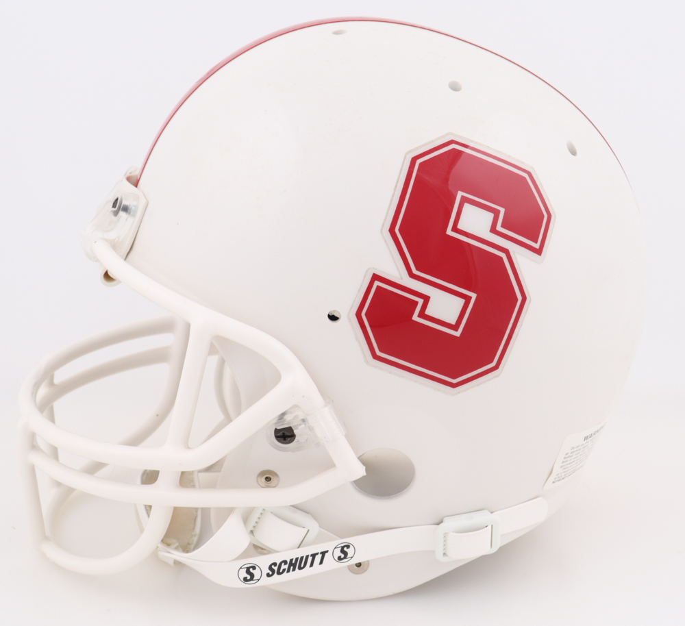 John Elway Signed Stanford Cardinal LE Full-Size Helmet with (3) Career Stat Inscriptions (Mounted Memories) at PristineAuction.com John Elway Signed Stanford Cardinal LE Full-Size Helmet with (3) Career Stat Inscriptions (Mounted Memories) at PristineAuction.com