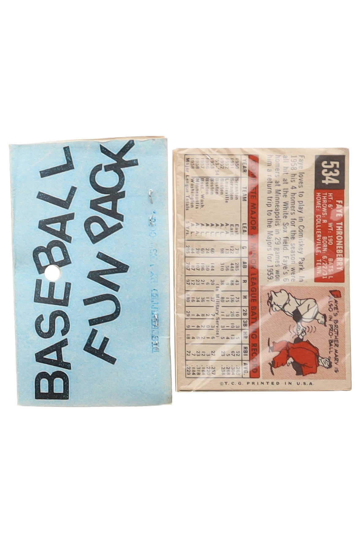 1959 Topps Baseball Card Fun Pack with (10) Cards at PristineAuction.com 1959 Topps Baseball Card Fun Pack with (10) Cards at PristineAuction.com