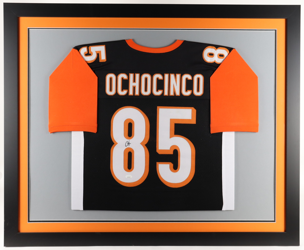 Chad "Ochocinco" Johnson Signed Custom Framed Jersey Display (JSA) at PristineAuction.com Chad "Ochocinco" Johnson Signed Custom Framed Jersey Display (JSA) at PristineAuction.com