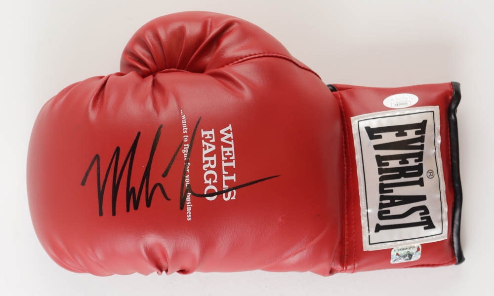 Mike Tyson Signed Everlast Wells Fargo Fight Sponsor Boxing Glove (Tyson & JSA) at PristineAuction.com Mike Tyson Signed Everlast Wells Fargo Fight Sponsor Boxing Glove (Tyson & JSA) at PristineAuction.com