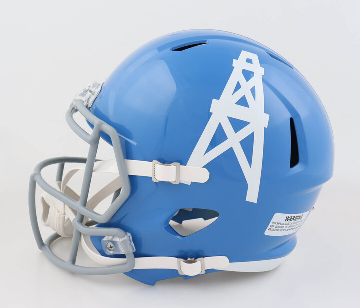 Warren Moon & Earl Campbell Signed Oilers Full-Size Speed Helmet Inscribed "HOF 06" & "HOF 91" (Beckett) at PristineAuction.com Warren Moon & Earl Campbell Signed Oilers Full-Size Speed Helmet Inscribed "HOF 06" & "HOF 91" (Beckett) at PristineAuction.com