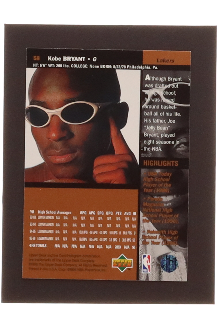 Kobe Bryant 1996-97 Upper Deck #58 RC at PristineAuction.com Kobe Bryant 1996-97 Upper Deck #58 RC at PristineAuction.com
