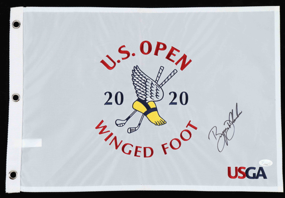 Bryson DeChambeau Signed 2020 U.S. Open Pin Flag (JSA) Pristine Auction
