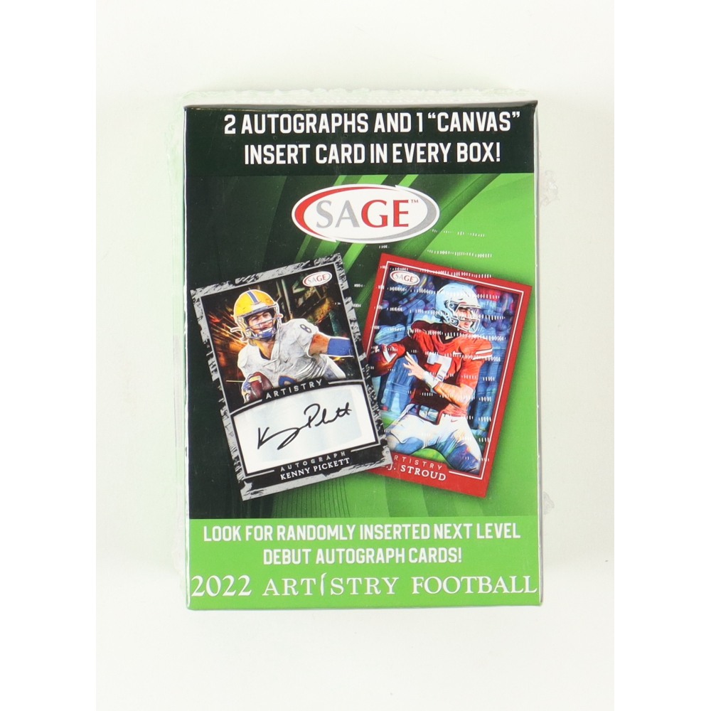 2022 Sage Artistry Football Blaster Box – Factory Sealed, 2 Autos + 70 Cards