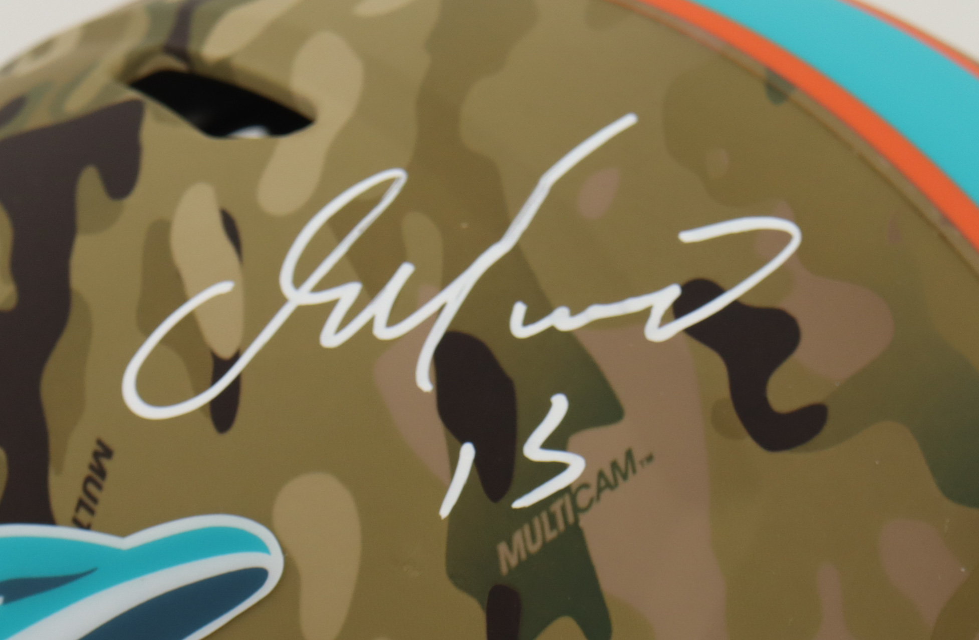 Dan Marino Signed Dolphins Full-Size Camo Alternate Speed Helmet (PSA) at PristineAuction.com Dan Marino Signed Dolphins Full-Size Camo Alternate Speed Helmet (PSA) at PristineAuction.com