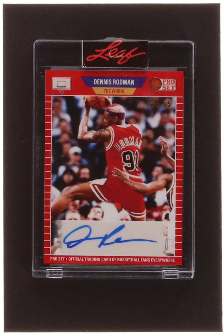 Dennis Rodman 2021 Leaf Pro Set Sports Autographs Red #PSADR1B VAR #38/55 at PristineAuction.com Dennis Rodman 2021 Leaf Pro Set Sports Autographs Red #PSADR1B VAR #38/55 at PristineAuction.com