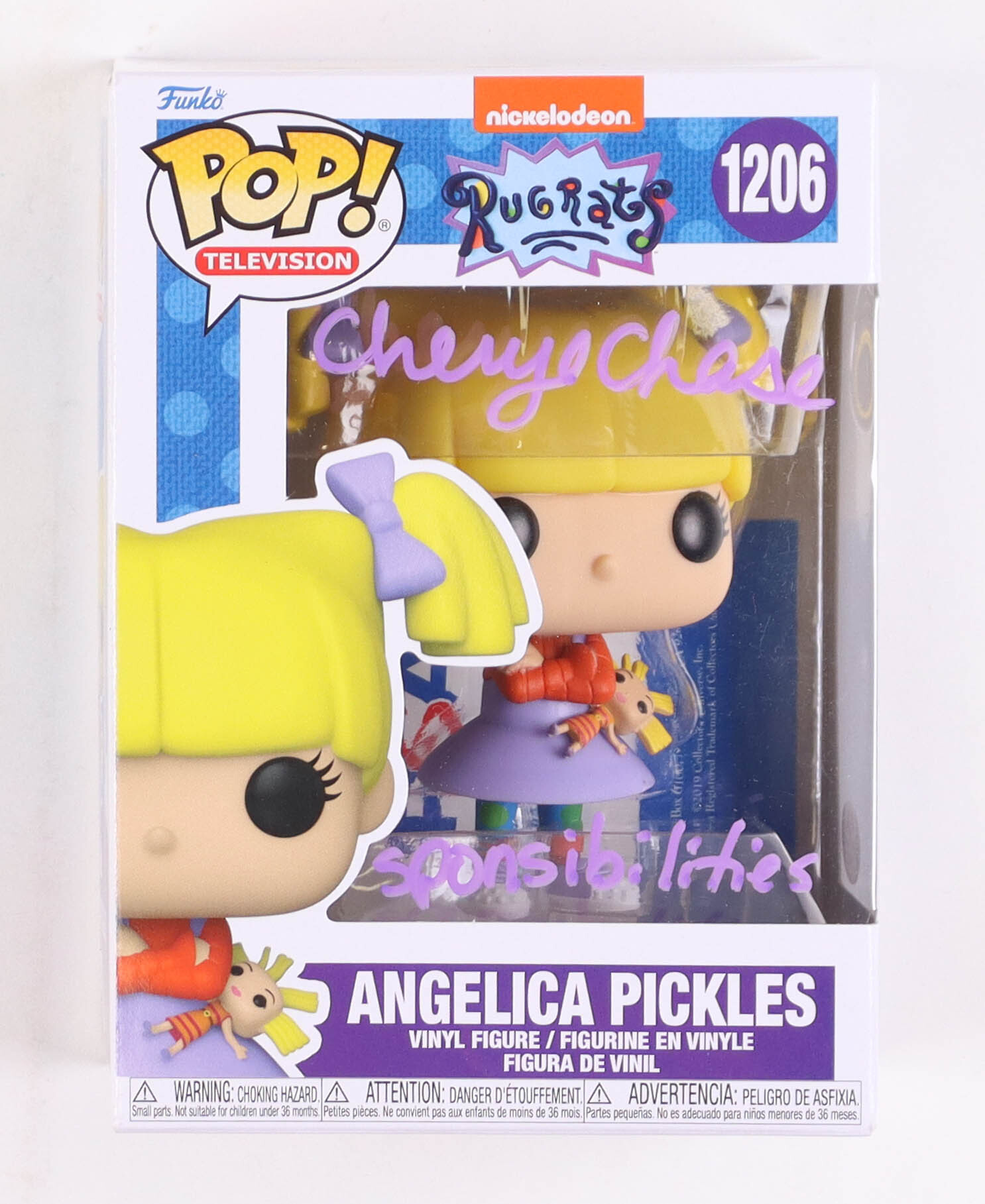 Cheryl Chase Signed "Rugrats" #1206 Angelica Pickles Funko Pop! Vinyl Figure Inscribed "Sponsibilities" (PSA) at PristineAuction.com Cheryl Chase Signed "Rugrats" #1206 Angelica Pickles Funko Pop! Vinyl Figure Inscribed "Sponsibilities" (PSA) at PristineAuction.com