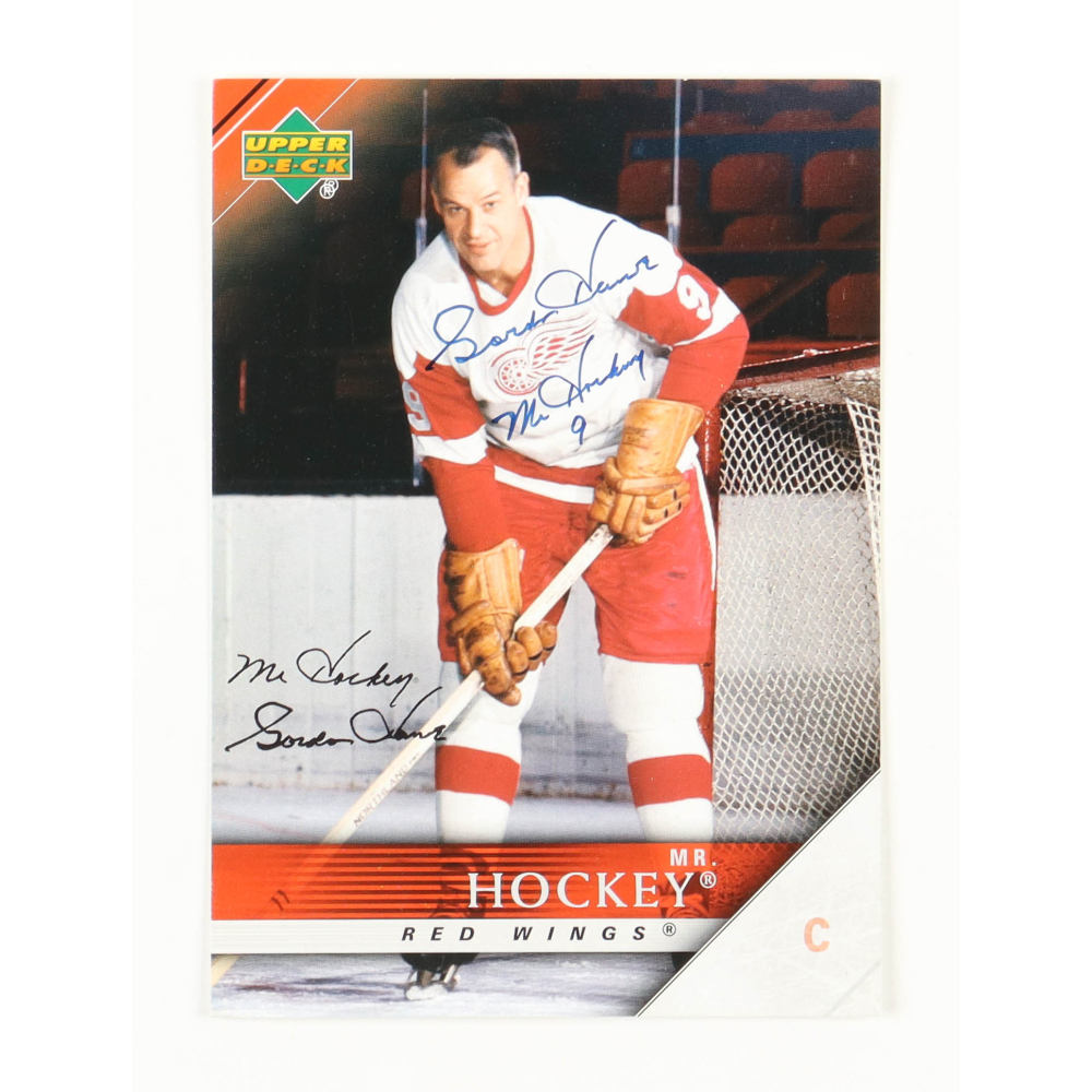 Gordie Howe Signed Red Wings Upper Deck Jumbo Hockey Card Inscribed 