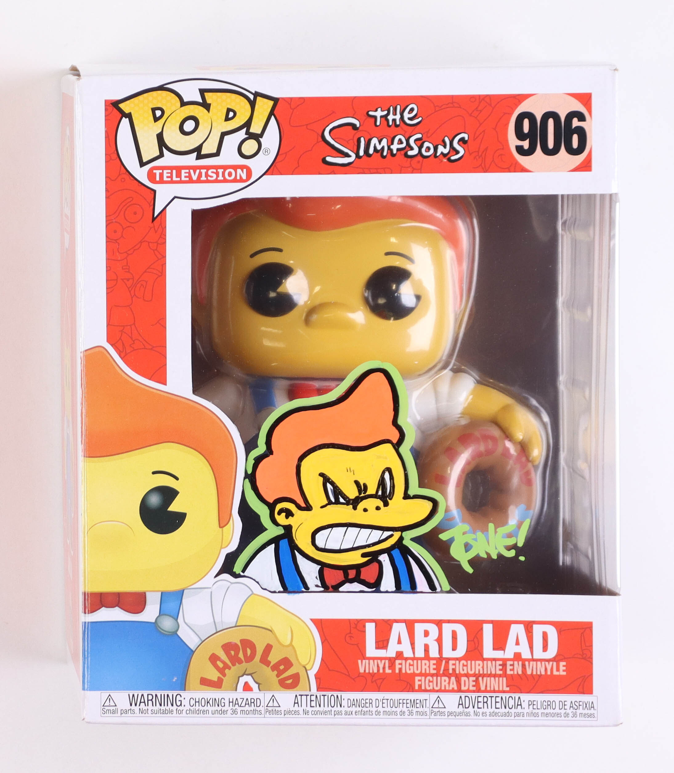 Tone Rodriguez Signed "The Simpsons" #906 Lard Lad Funko Pop! Vinyl Figure with Sketch (JSA) at PristineAuction.com Tone Rodriguez Signed "The Simpsons" #906 Lard Lad Funko Pop! Vinyl Figure with Sketch (JSA) at PristineAuction.com