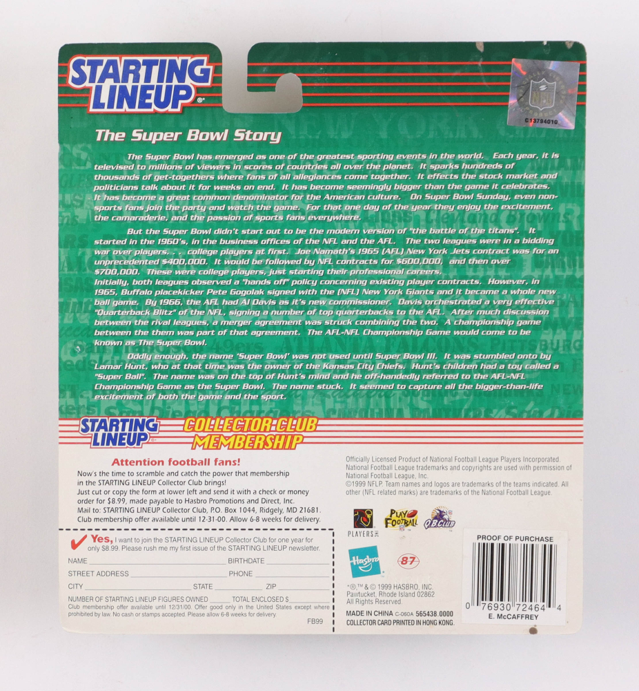 Ed McCaffrey 199900 Starting Lineup Football Extended Series 4" Figure with Trading Card
