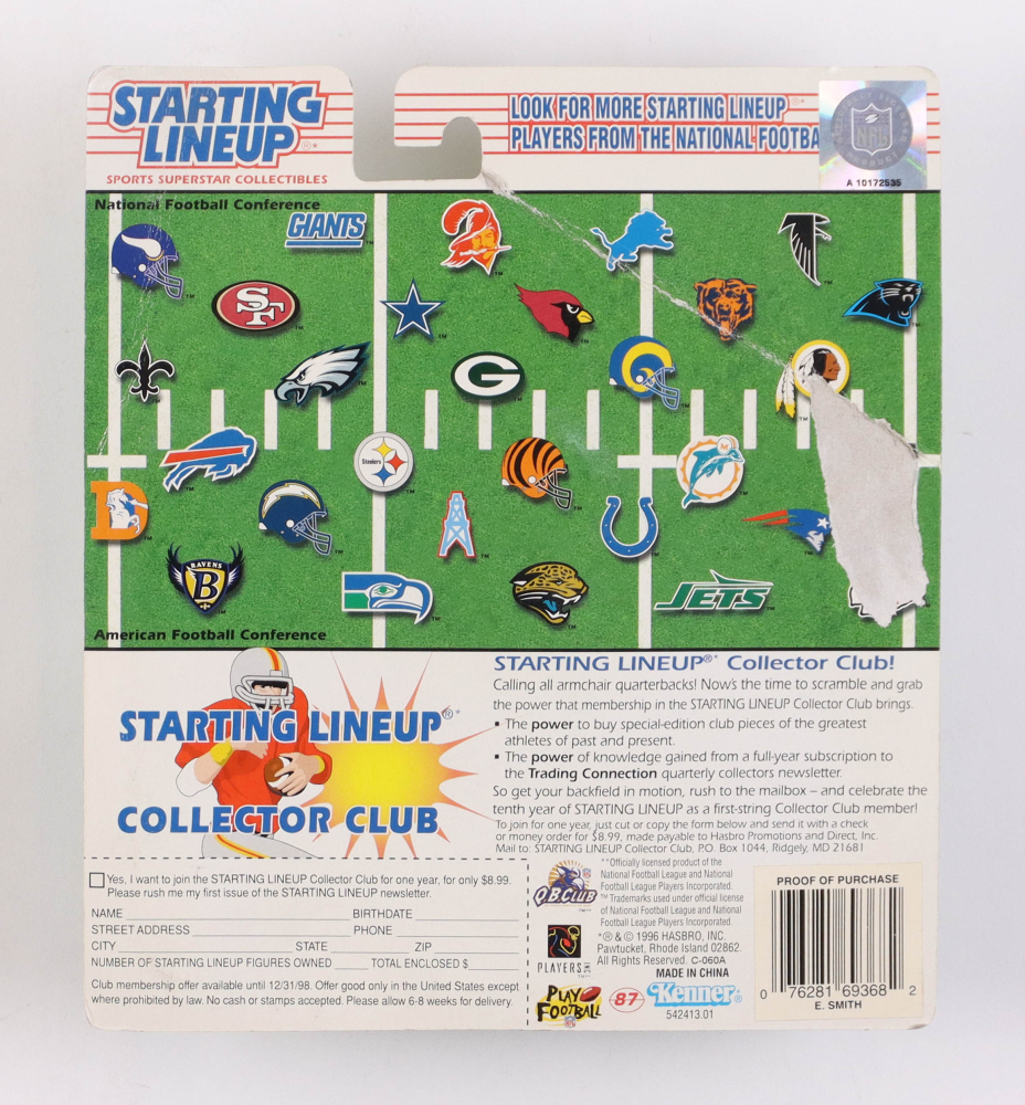 Emmitt Smith 1997 Starting Lineup 10th Year Edition Football 4" Figure with Trading Card