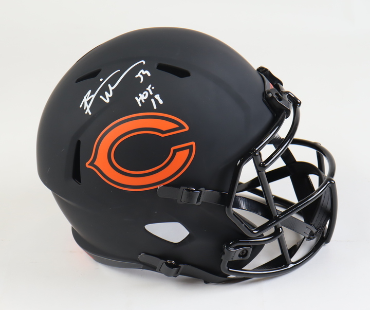 Brian Urlacher Signed Bears Full-Size Eclipse Alternate Speed Helmet Inscribed "HOF 18" (Beckett) at PristineAuction.com Brian Urlacher Signed Bears Full-Size Eclipse Alternate Speed Helmet Inscribed "HOF 18" (Beckett) at PristineAuction.com