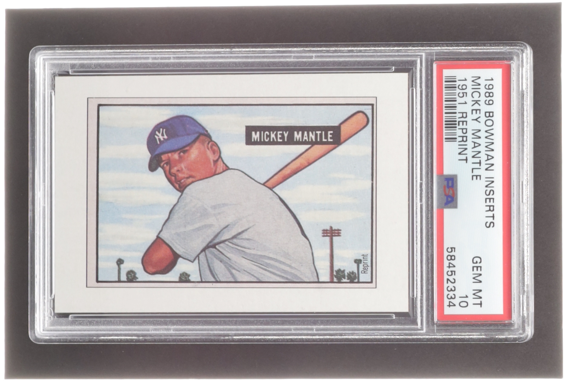 Mickey Mantle 1989 Bowman Reprint Inserts #NNO 51 (PSA 10) at PristineAuction.com Mickey Mantle 1989 Bowman Reprint Inserts #NNO 51 (PSA 10) at PristineAuction.com