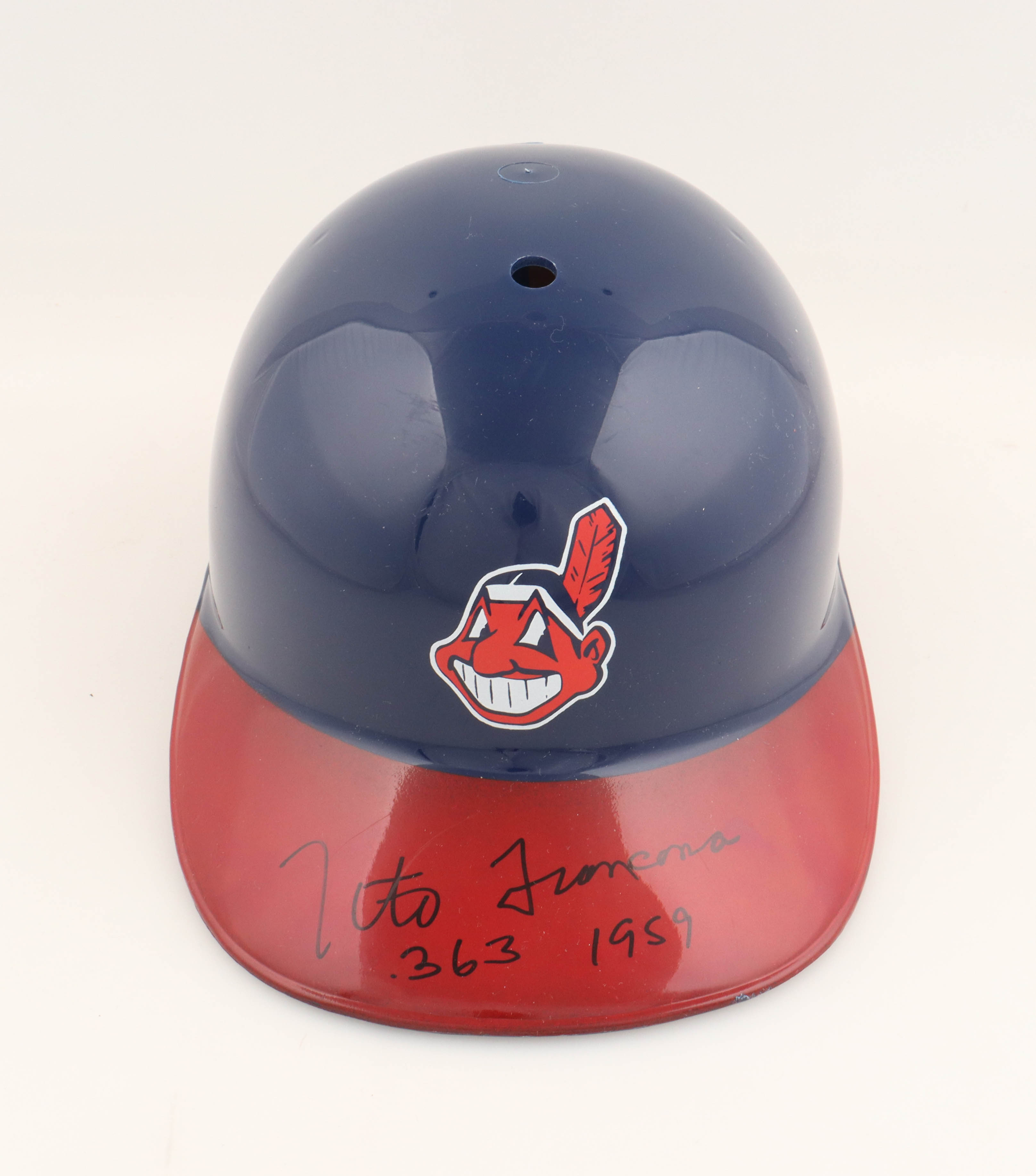 Tito Francona Signed Indians Full-Size Batting Helmet Inscribed ".363 1959" (Beckett) at PristineAuction.com Tito Francona Signed Indians Full-Size Batting Helmet Inscribed ".363 1959" (Beckett) at PristineAuction.com