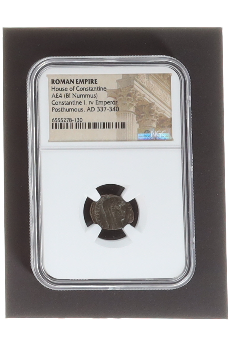 Constantine I. rv Emperor Posthumous (AD 337-340) - AE4 (BI Nummus) - Roman Empire Ancient Coin - House of Constantine (NGC) at PristineAuction.com Constantine I. rv Emperor Posthumous (AD 337-340) - AE4 (BI Nummus) - Roman Empire Ancient Coin - House of Constantine (NGC) at PristineAuction.com