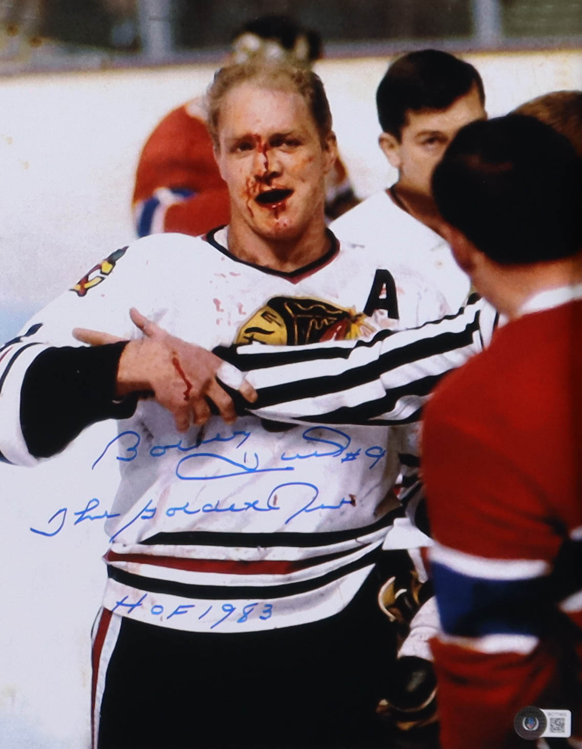 Bobby Hull Signed Blackhawks 11x14 Photo Inscribed "HOF 1983" & "The Golden Jet" (Beckett) at PristineAuction.com Bobby Hull Signed Blackhawks 11x14 Photo Inscribed "HOF 1983" & "The Golden Jet" (Beckett) at PristineAuction.com