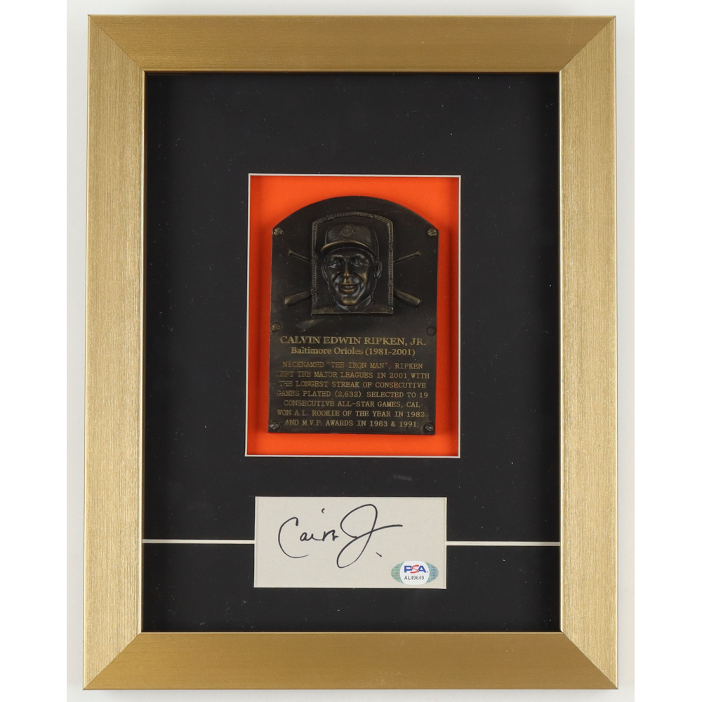 Cal Ripken Jr. Signed Custom Framed Cut Display with Official Heavy ...