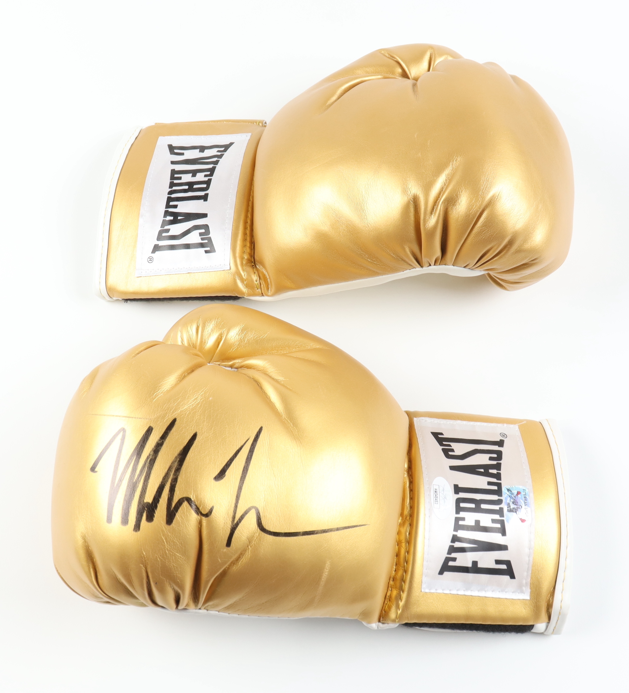 Mike Tyson Signed Everlast Golden Boxing Gloves (JSA & Tyson) at PristineAuction.com Mike Tyson Signed Everlast Golden Boxing Gloves (JSA & Tyson) at PristineAuction.com