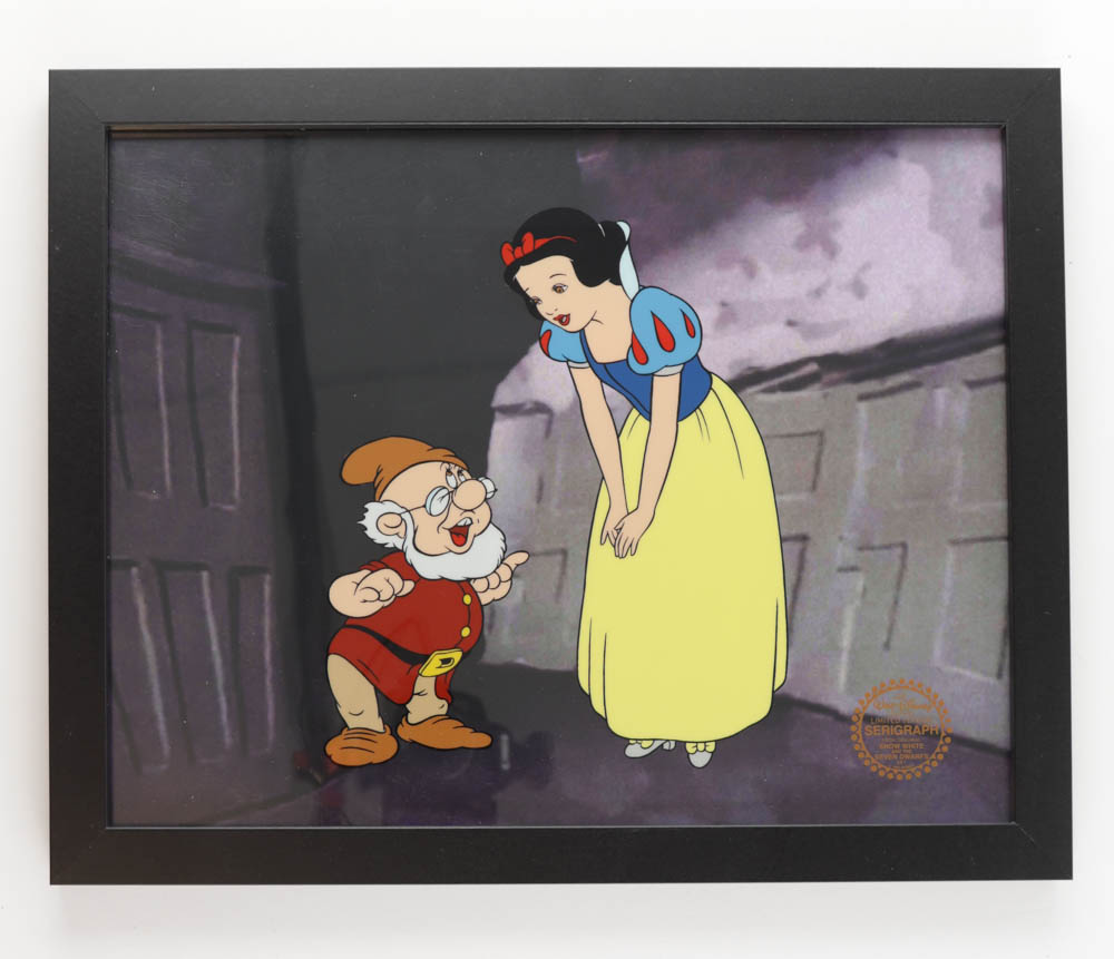 Walt Disney "Snow White and the Seven Dwarfs" LE Custom Framed Two-Piece Animation Cel with Official Disney Seal at PristineAuction.com Walt Disney "Snow White and the Seven Dwarfs" LE Custom Framed Two-Piece Animation Cel with Official Disney Seal at PristineAuction.com
