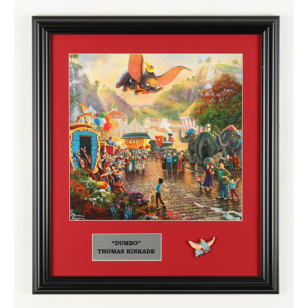Thomas Kinkade "Dumbo" Custom Framed Print Display with Pin Pristine