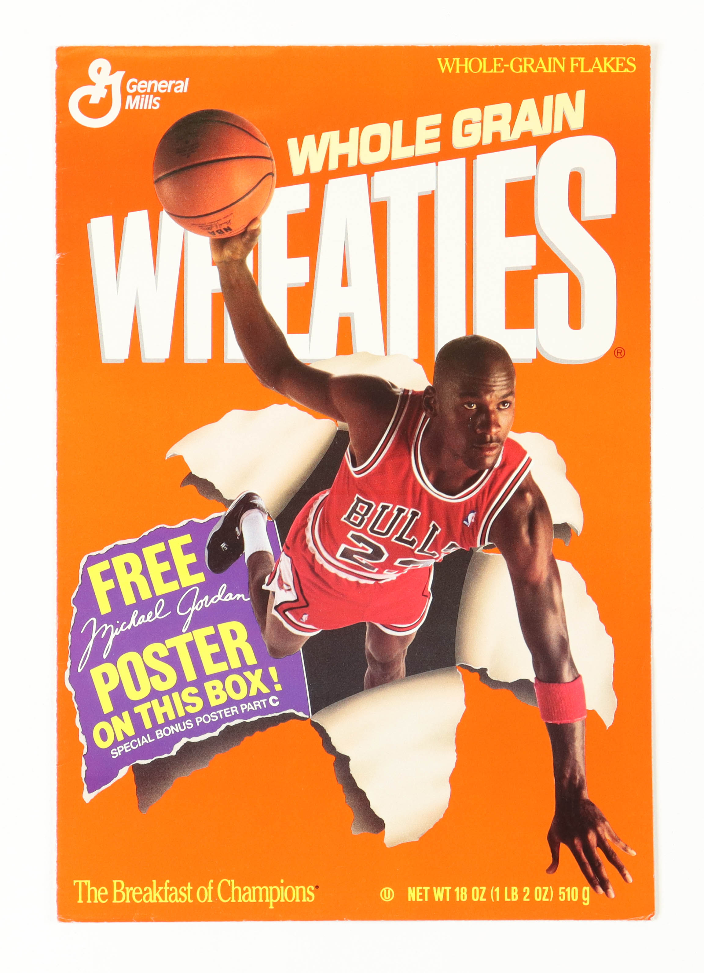 Michael Jordan 1989 Original "Wheaties" Poster Insert at PristineAuction.com Michael Jordan 1989 Original "Wheaties" Poster Insert at PristineAuction.com