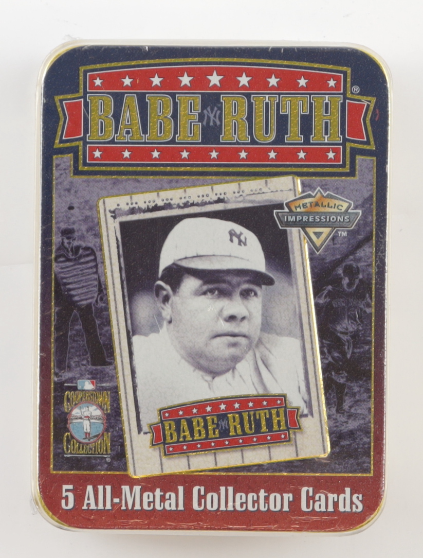 Complete Set of (5) Babe Ruth Metallic Impressions Embossed Metal Collector Cards in Original Tin at PristineAuction.com Complete Set of (5) Babe Ruth Metallic Impressions Embossed Metal Collector Cards in Original Tin at PristineAuction.com