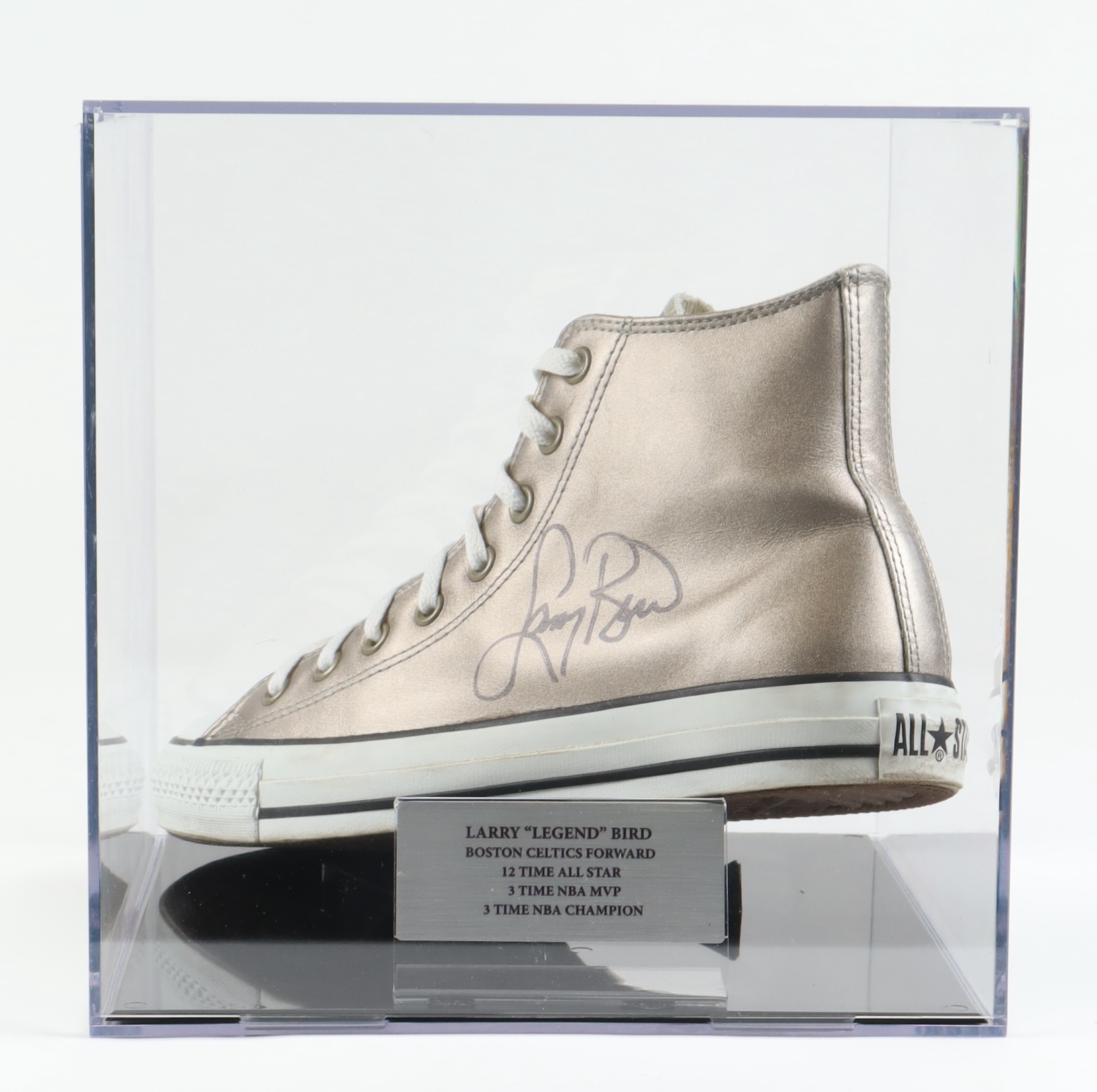 Larry Bird Signed Converse Basketball Shoe with Display Case (PSA) at PristineAuction.com Larry Bird Signed Converse Basketball Shoe with Display Case (PSA) at PristineAuction.com