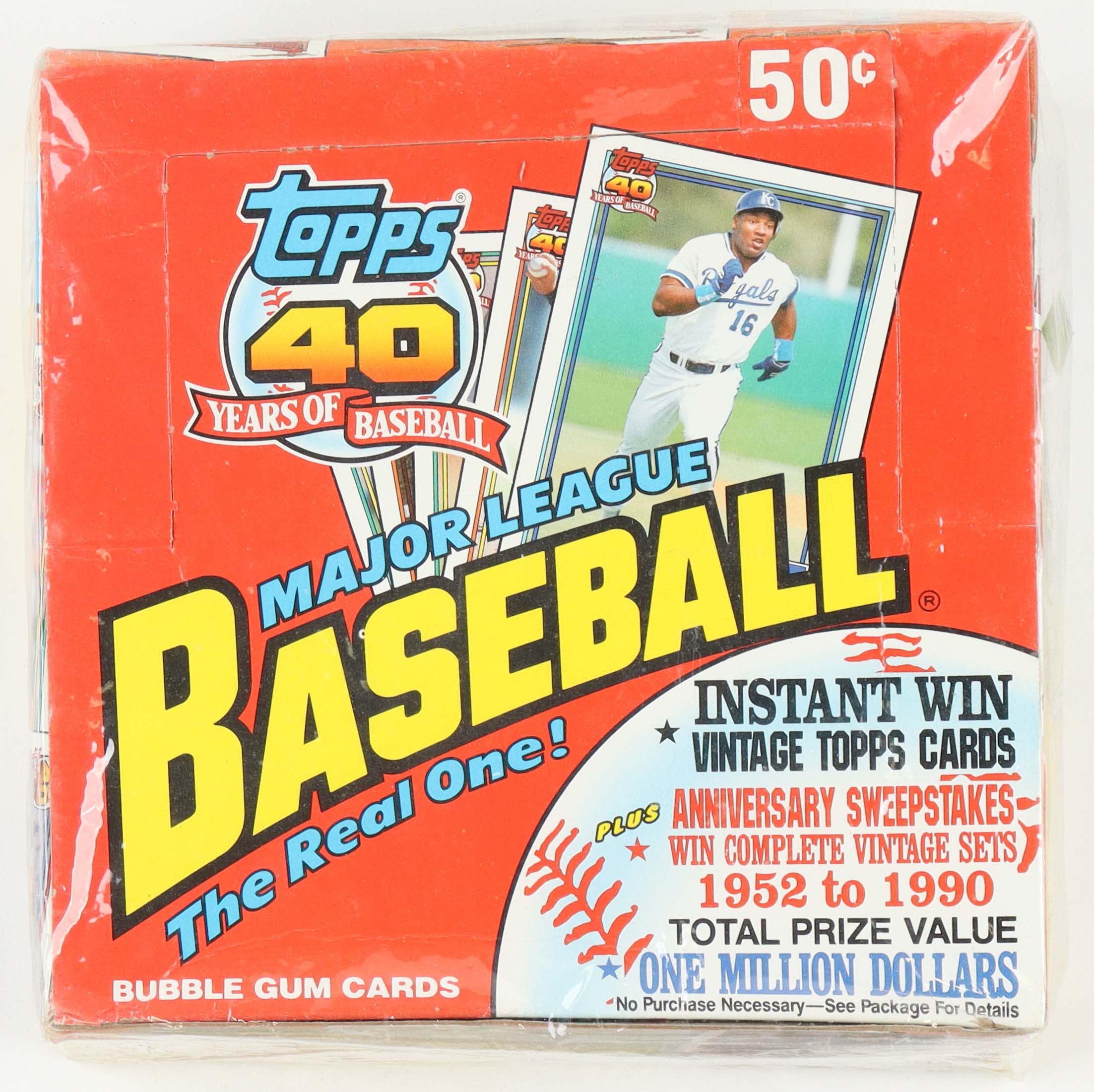 1991 Topps Baseball Box with (36) Cellophane Packs at PristineAuction.com 1991 Topps Baseball Box with (36) Cellophane Packs at PristineAuction.com