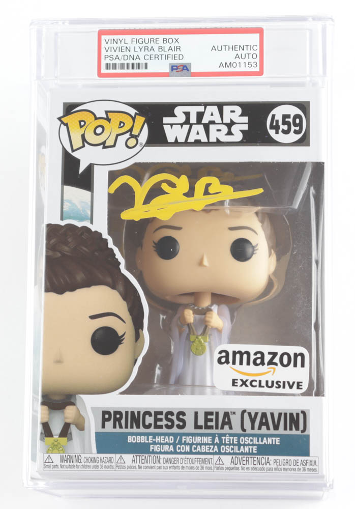 Vivien Lyra Blair Signed "Star Wars" #459 Princess Leia (Yavin) Funko Pop! Bobble Head Vinyl Figure (PSA) at PristineAuction.com Vivien Lyra Blair Signed "Star Wars" #459 Princess Leia (Yavin) Funko Pop! Bobble Head Vinyl Figure (PSA) at PristineAuction.com