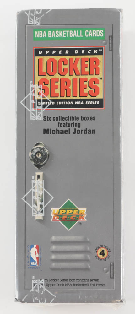 1991 Upper Deck NBA Michael Jordan Locker Series 4 Box with (7) Packs at PristineAuction.com 1991 Upper Deck NBA Michael Jordan Locker Series 4 Box with (7) Packs at PristineAuction.com