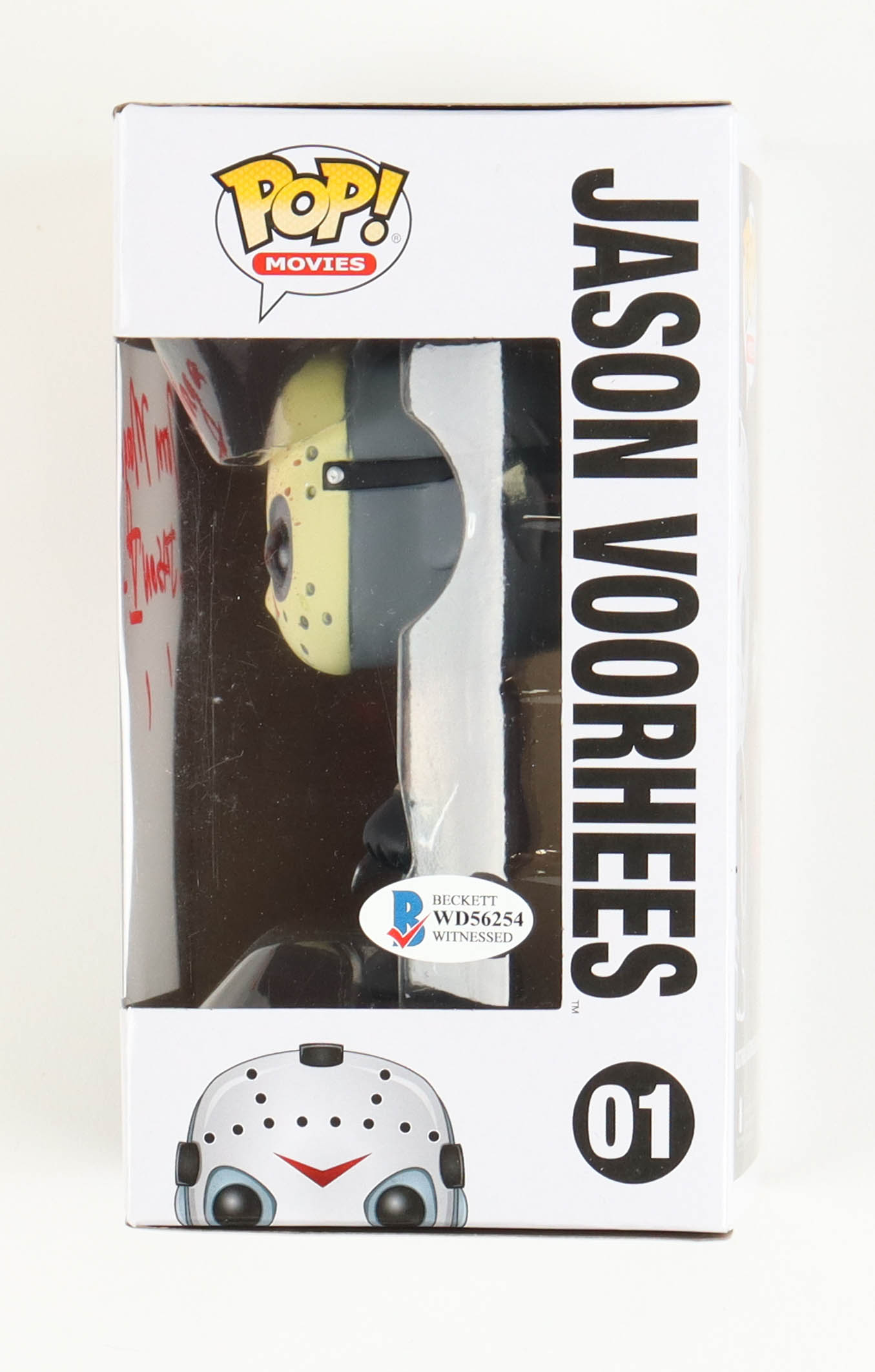 Tom Morga Signed "Friday The 13th" #01 Jason Voorhees Funko Pop! Vinyl Figure Inscribed "Jason V" (Beckett) at PristineAuction.com Tom Morga Signed "Friday The 13th" #01 Jason Voorhees Funko Pop! Vinyl Figure Inscribed "Jason V" (Beckett) at PristineAuction.com