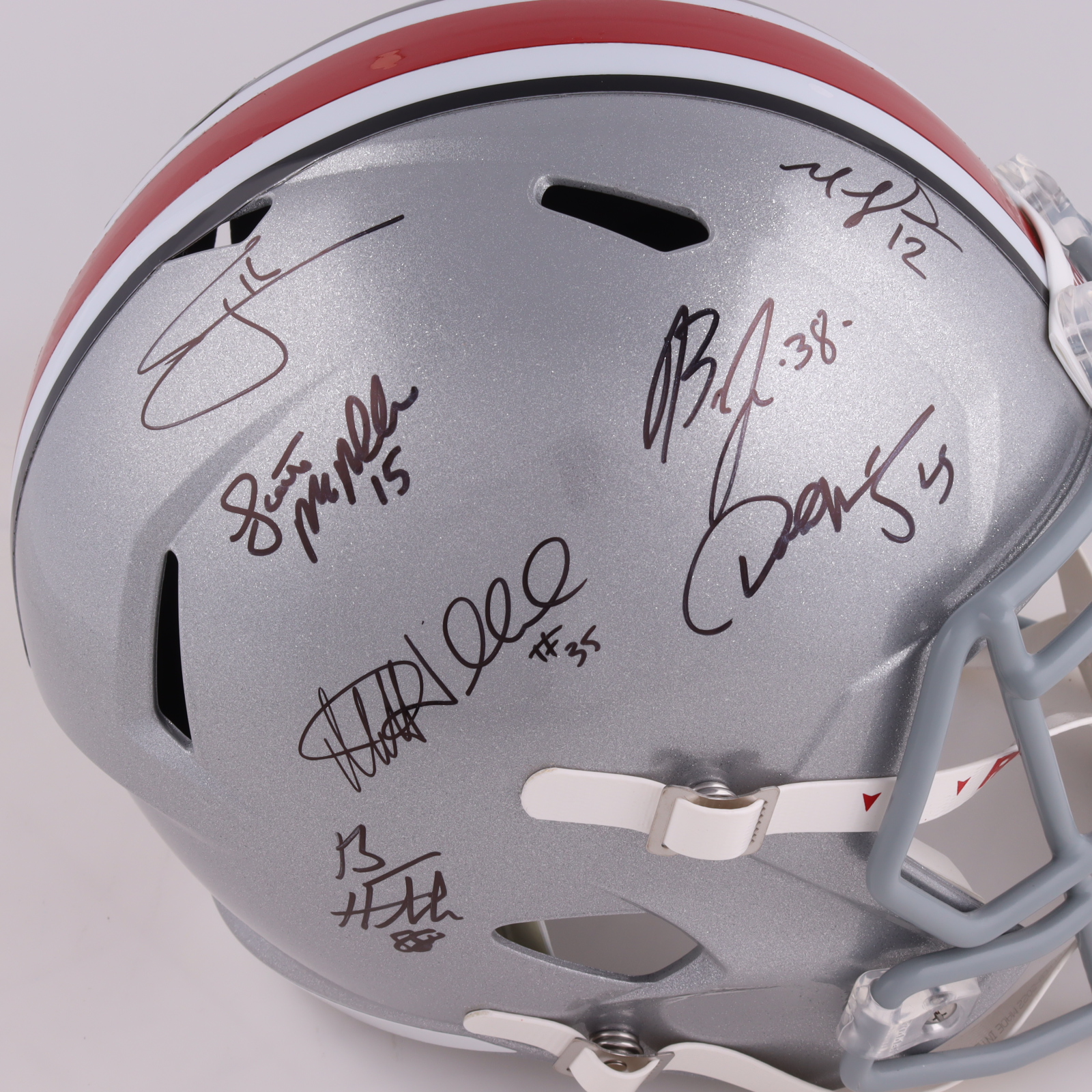 Ohio State Buckeyes Full-Size Speed Helmet Signed By (7) with Matt Wilhelm, Michael Jenkins, Craig Krenzel (Playball Ink) at PristineAuction.com Ohio State Buckeyes Full-Size Speed Helmet Signed By (7) with Matt Wilhelm, Michael Jenkins, Craig Krenzel (Playball Ink) at PristineAuction.com