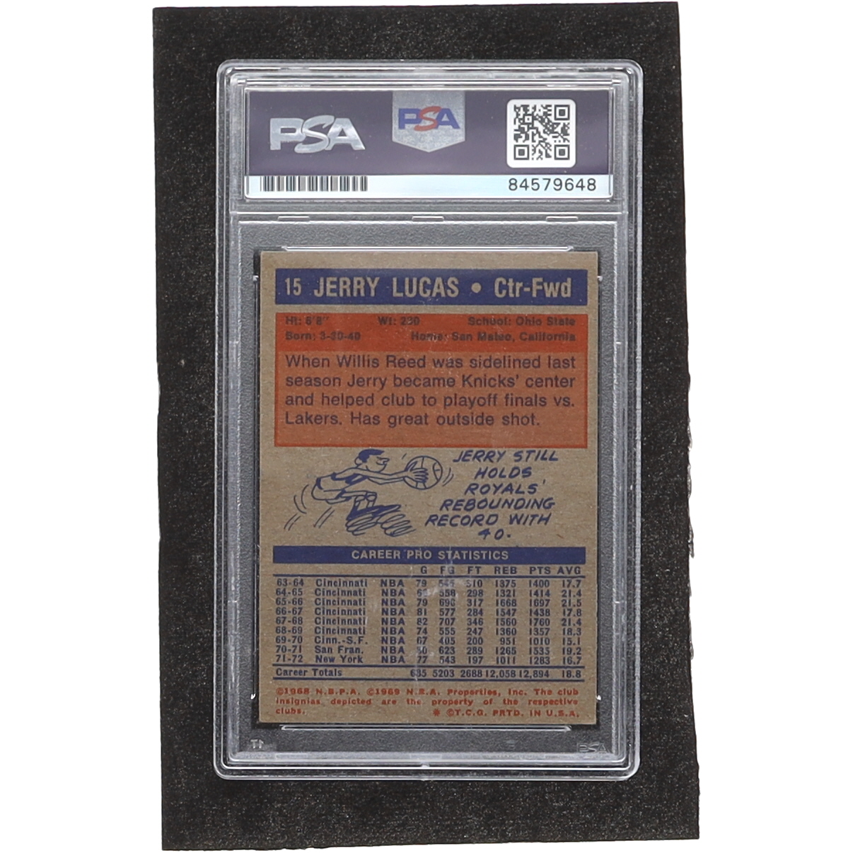 Jerry Lucas Signed 1972-73 Topps #15 (PSA) at PristineAuction.com Jerry Lucas Signed 1972-73 Topps #15 (PSA) at PristineAuction.com
