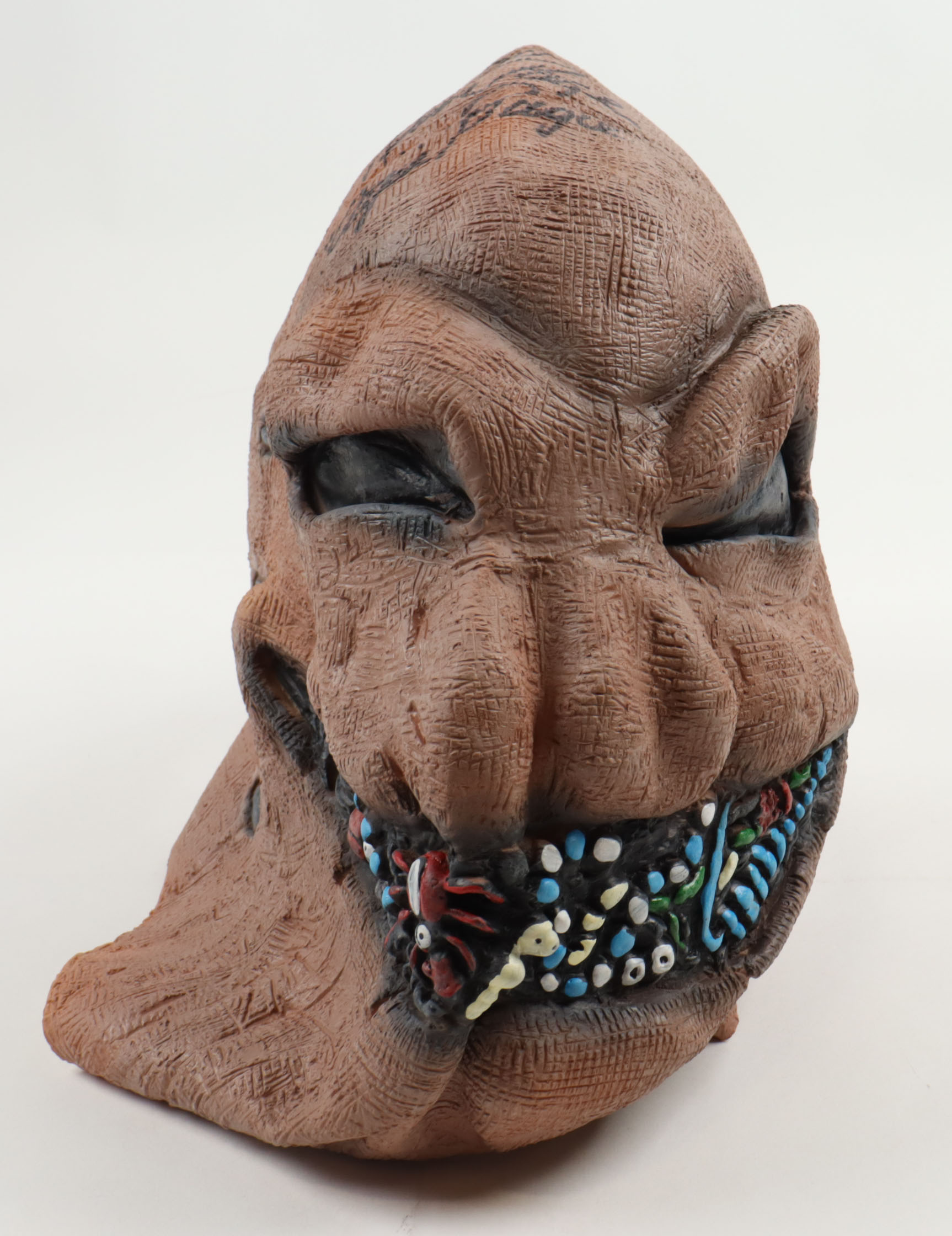 Ken Page Signed "The Nightmare Before Christmas" Oogie Boogie Mask Inscribed "Boo!" & "Oogie Boogie" (Beckett & PA) at PristineAuction.com Ken Page Signed "The Nightmare Before Christmas" Oogie Boogie Mask Inscribed "Boo!" & "Oogie Boogie" (Beckett & PA) at PristineAuction.com